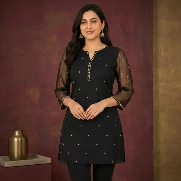 Black_Net_Tunic_Top_For_women