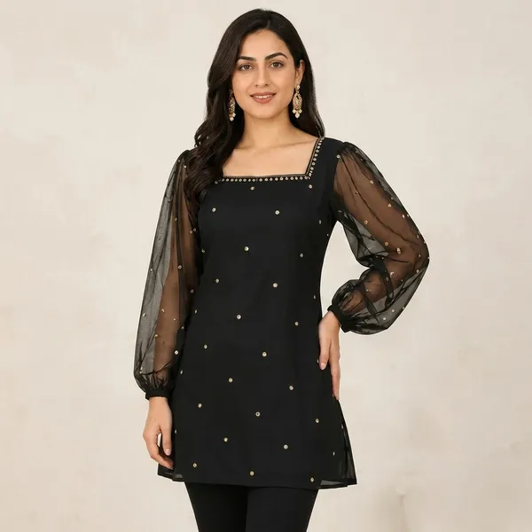 Black_Net_Kurti_For_women
