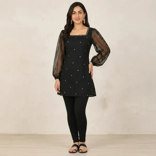 Black_Net_Kurti_For_women