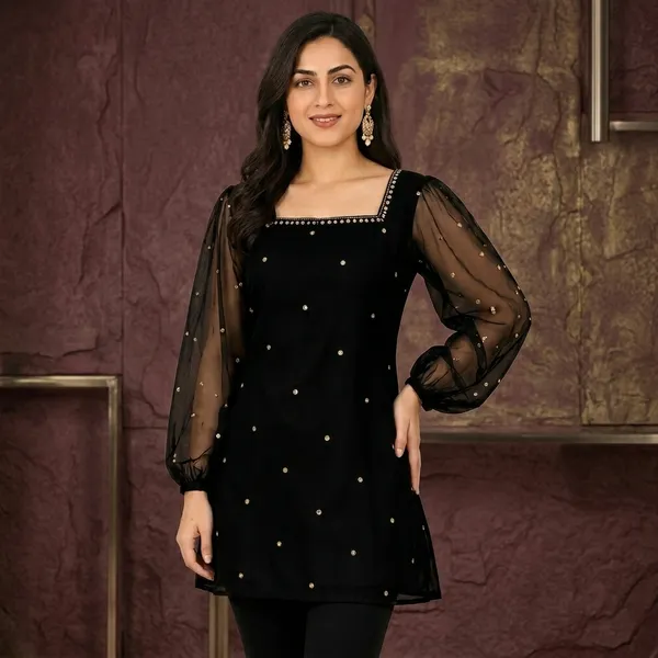 Black_Net_Kurti_For_women