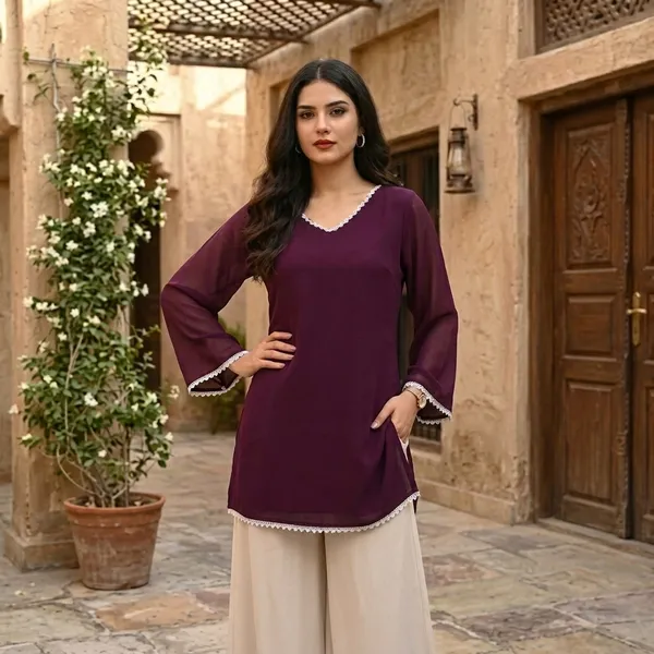 Maroon_Georgette_Kurta_For_women