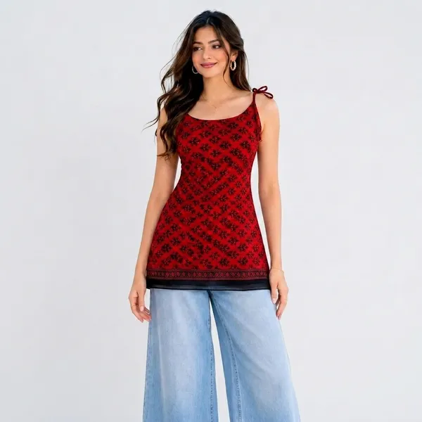 Red_Cotton_Cami_Top_For_women