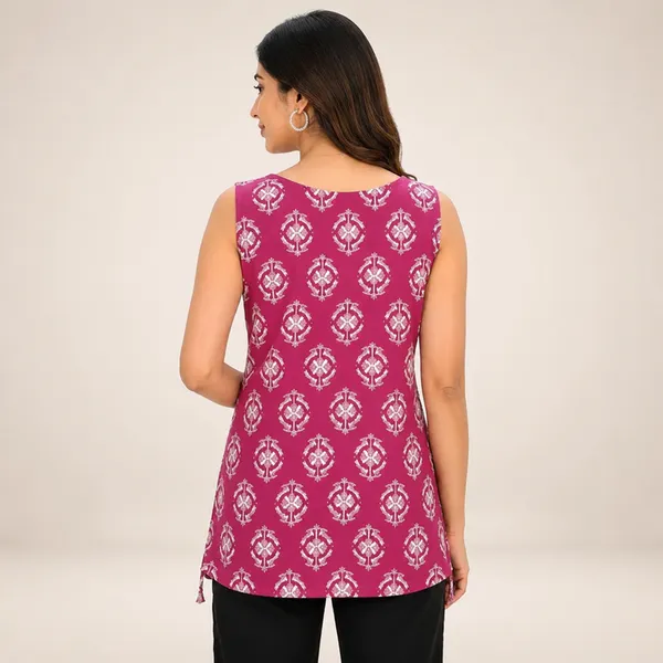 Red_&_White_Cotton_Kurta_For_women