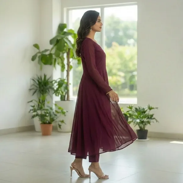Maroon_Georgette_Anarkali_Dress_For_women
