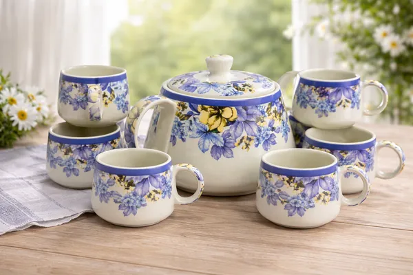 Handcrafted_Blue_And_Yellow_Floral_Ceramic_Tea_Set_1_Kettle_1_Litre_And_6_Cups_160_Ml_Microwave_And_Dishwasher_Safe_Morning_Set_Tea_Sets_With_Kettle_For_Gifting