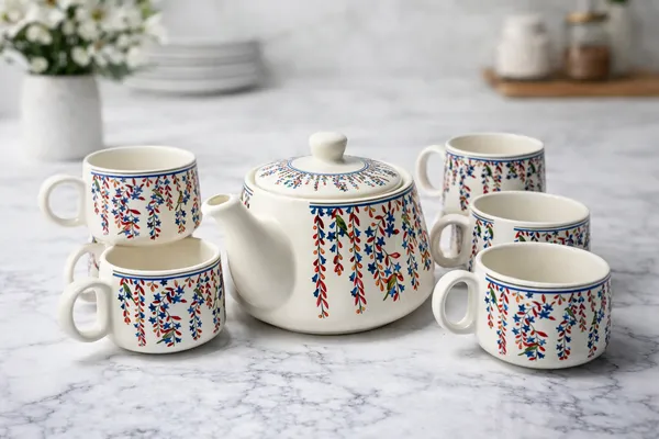 Handcrafted_Ceramic_Design_Bliss_Teapot_Cup_Set_1_Kettle_1_Litre_And_6_Cups_160_Ml_Elegant_Microwave_And_Dishwasher_Safe_Morning_Set_Tea_Sets_With_Kettle_For_Gifting