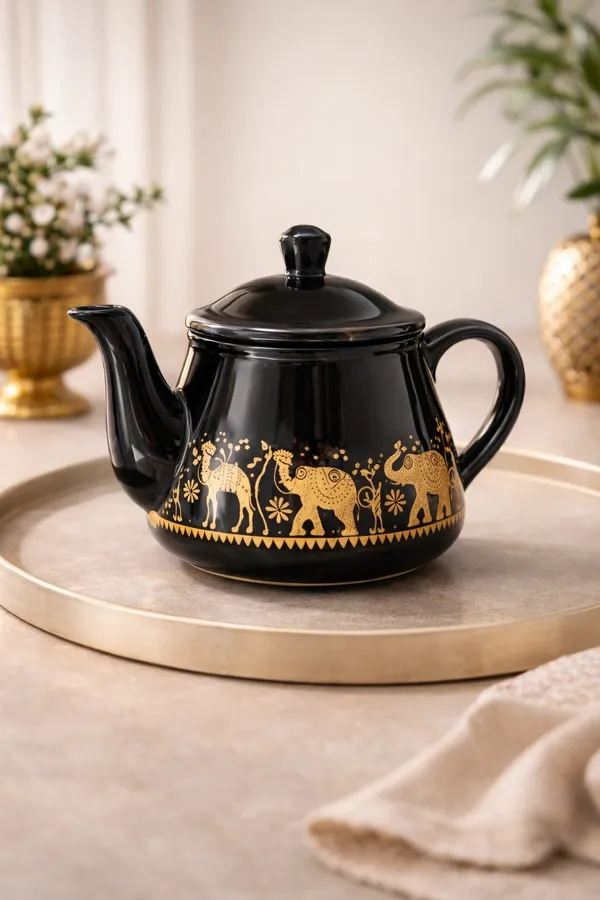 Set_Of_6_Hand_Painted_Ceramic_Tea_Kettle_Set_With_6_Cups_120_Ml_And_1_Kettle_700_Ml_Ceramic_Good_Morning_Set_7_Piece_Set_Elegant_Design_Microwave_Safe_Black