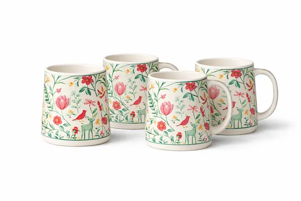 Set_Of_4_Mystic_Magenta_Ceramic_Coffee_Mug_300_Ml_Each_Handcrafted_In_India_Glossy_Finish_Microwave_And_Dishwasher_Safe