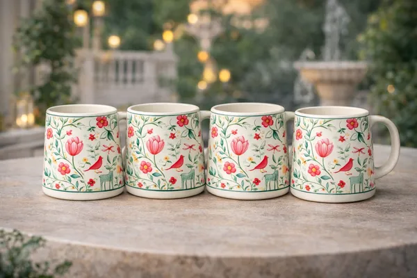 Set_Of_4_Mystic_Magenta_Ceramic_Coffee_Mug_300_Ml_Each_Handcrafted_In_India_Glossy_Finish_Microwave_And_Dishwasher_Safe
