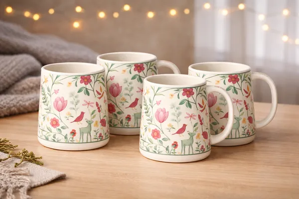 Set_Of_4_Mystic_Magenta_Ceramic_Coffee_Mug_300_Ml_Each_Handcrafted_In_India_Glossy_Finish_Microwave_And_Dishwasher_Safe