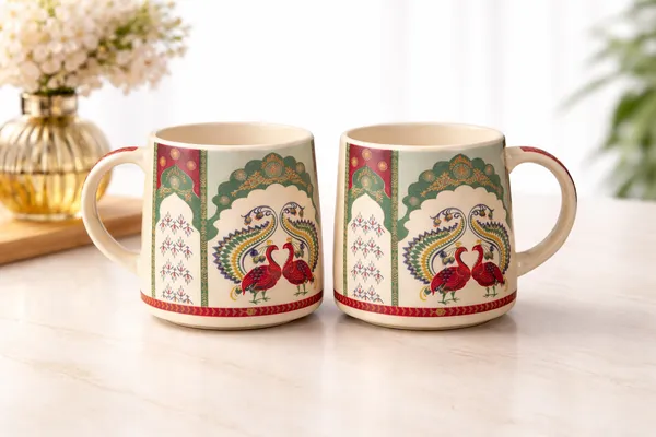 Set_Of_2_Ceramic_Tea_Coffee_Mugs_Peacock_Design_Pcs_330_Ml_Each_Elegant_And_Durable_Microwave_And_Dishwasher_Safe