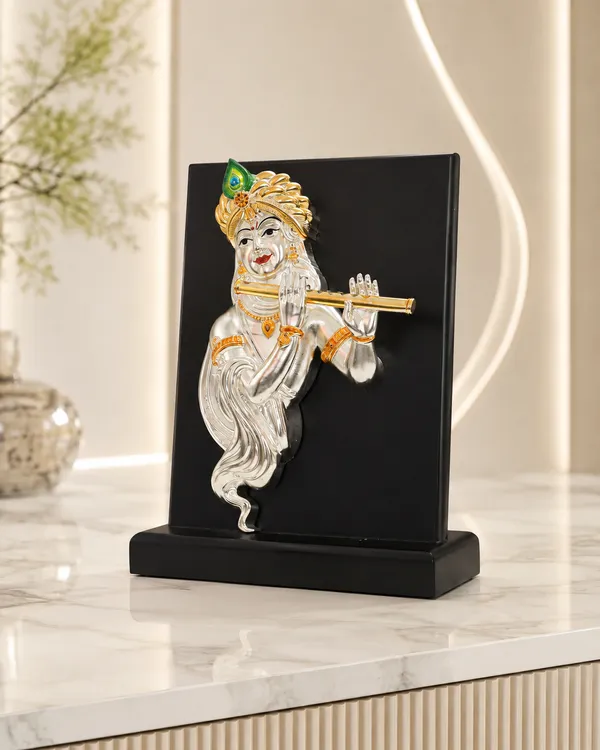Gold_Silver_Plating_Wooden_Base_Resin_Idol_For_Home_Decor