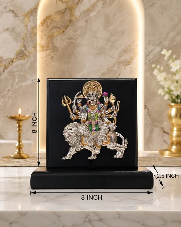 Black_Silver_Plating_Wooden_Base_Resin_Idol_For_Home_Decor