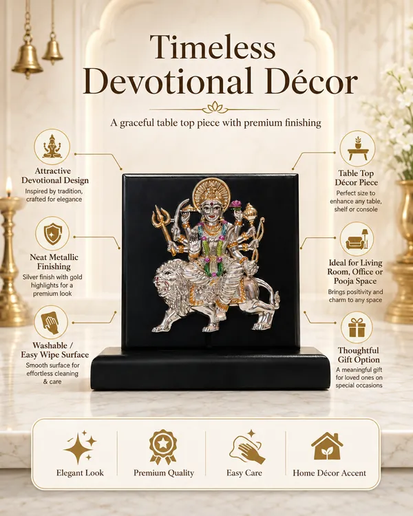 Black_Silver_Plating_Wooden_Base_Resin_Idol_For_Home_Decor