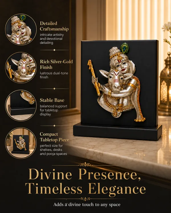 Gold_Silver_Plating_Wooden_Base_Resin_Idol_For_Home_Decor