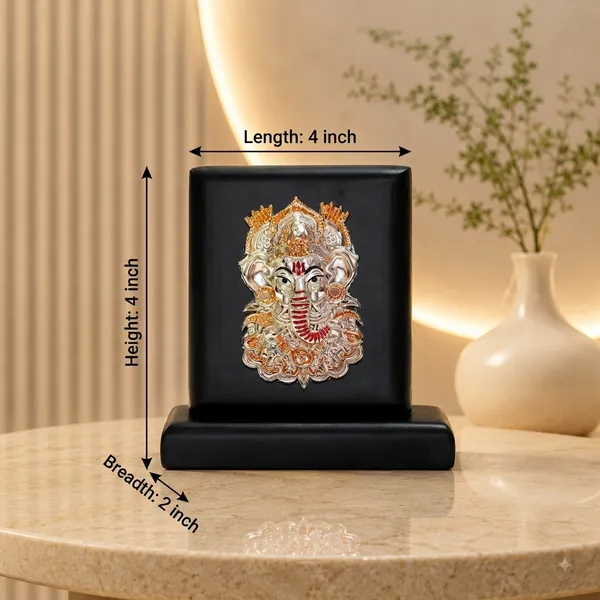 Black_Silver_Plating_Wooden_Base_Resin_Idol_For_Home_Decor