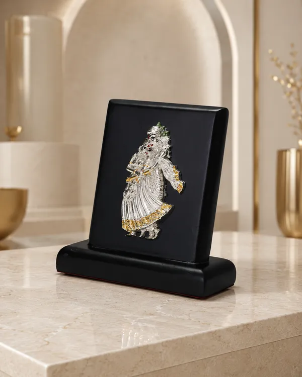 Black_And_Gold_Silver_Plating_Wooden_Base_Resin_Idol_For_Home_Decor