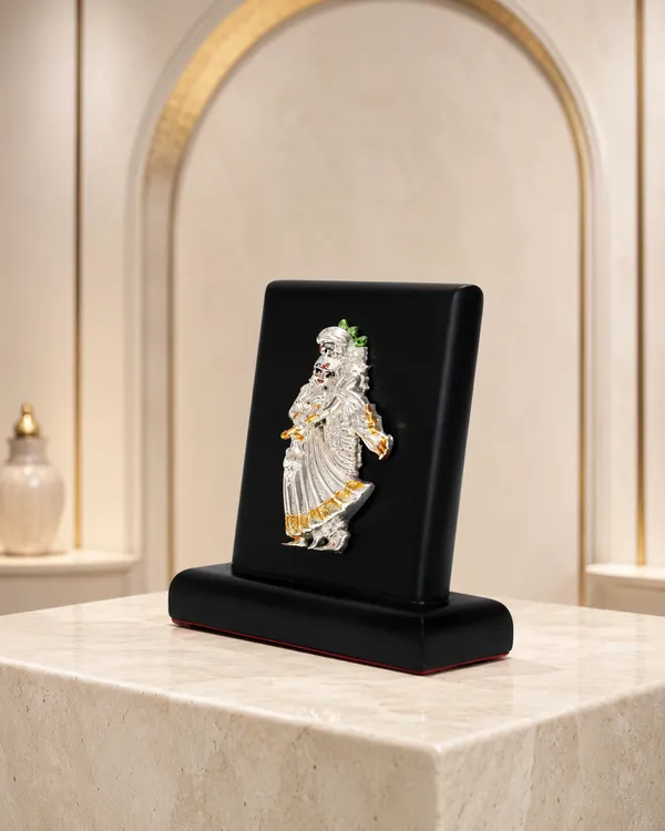 Black_And_Gold_Silver_Plating_Wooden_Base_Resin_Idol_For_Home_Decor