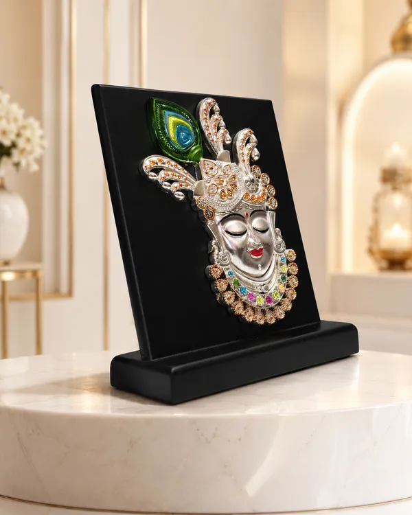 Silver_Silver_Plating_Wooden_Base_Resin_Idol_For_Home_Decor