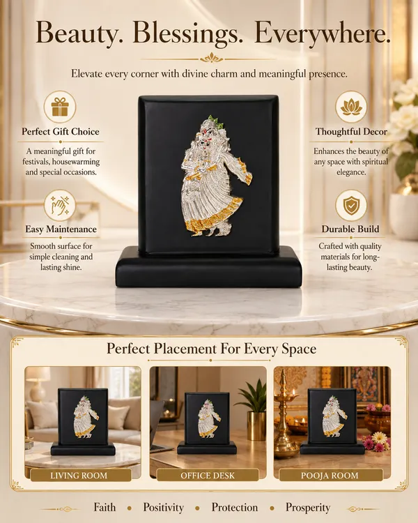 Black_And_Gold_Silver_Plating_Wooden_Base_Resin_Idol_For_Home_Decor