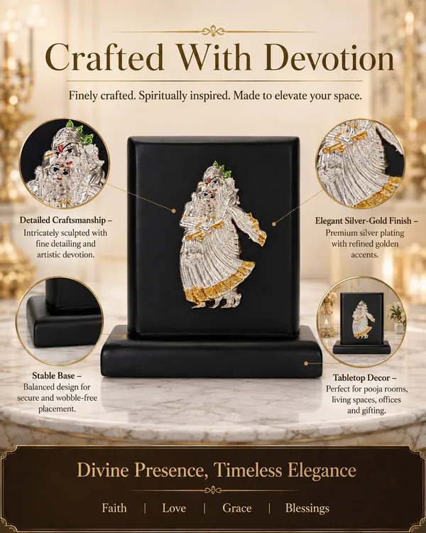 Black_And_Gold_Silver_Plating_Wooden_Base_Resin_Idol_For_Home_Decor