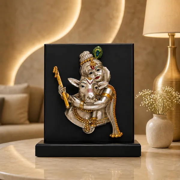 Gold_Silver_Plating_Wooden_Base_Resin_Idol_For_Home_Decor