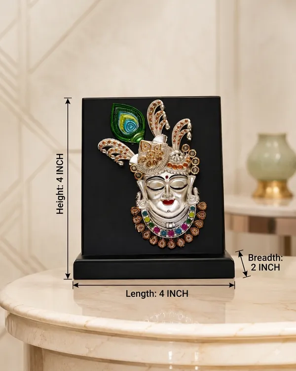 Black_Silver_Plating_Wooden_Base_Resin_Idol_For_Home_Decor