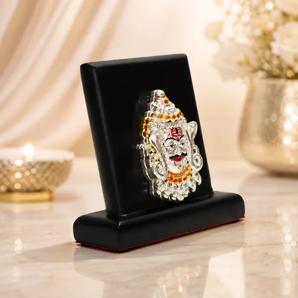 Silver_Silver_Plating_Wooden_Base_Resin_Idol_For_Home_Decor