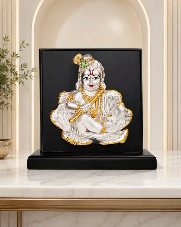 Gold_Silver_Plating_Wooden_Base_Resin_Idol_For_Home_Decor