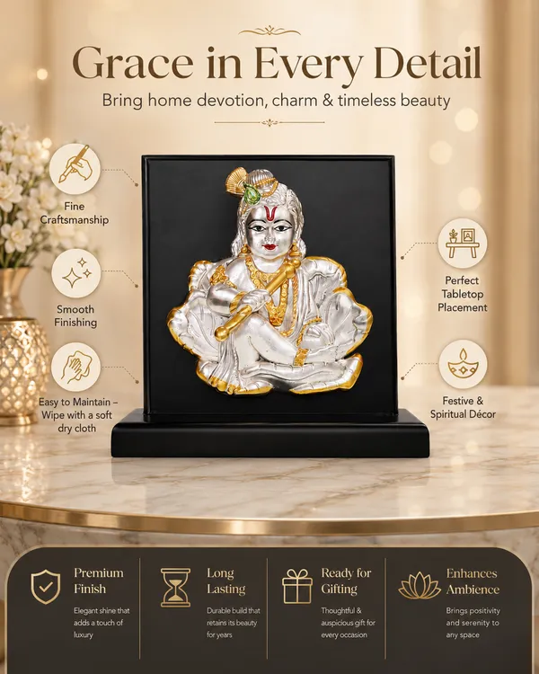 Gold_Silver_Plating_Wooden_Base_Resin_Idol_For_Home_Decor