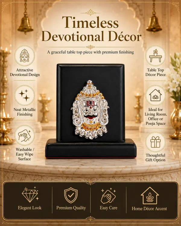 Silver_Silver_Plating_Wooden_Base_Resin_Idol_For_Home_Decor