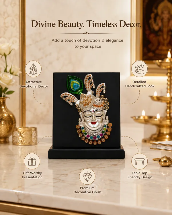 Silver_Silver_Plating_Wooden_Base_Resin_Idol_For_Home_Decor