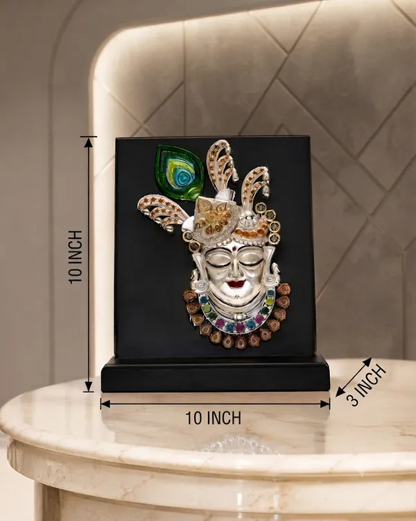 Black_Silver_Plating_Wooden_Base_Resin_Idol_For_Home_Decor