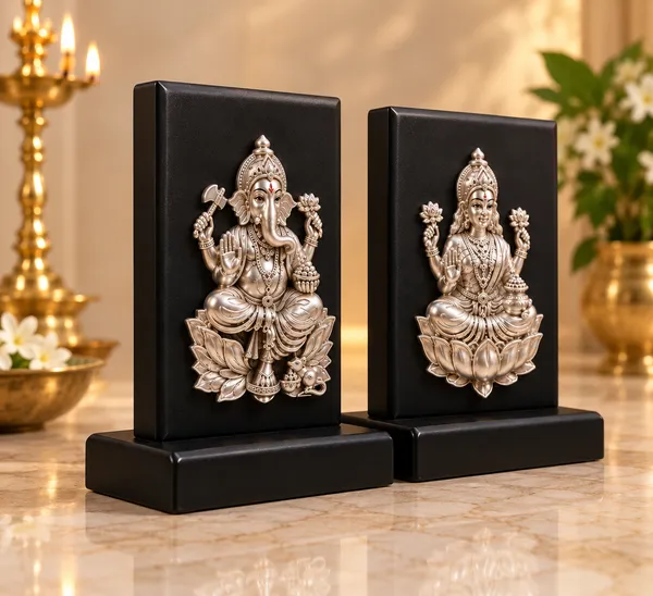 Silver_Tone_Traditional_Lakshmi_Ganesha_Idol_Set