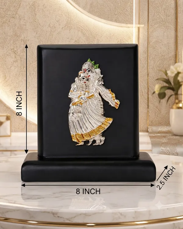 Black_And_Gold_Silver_Plating_Wooden_Base_Resin_Idol_For_Home_Decor