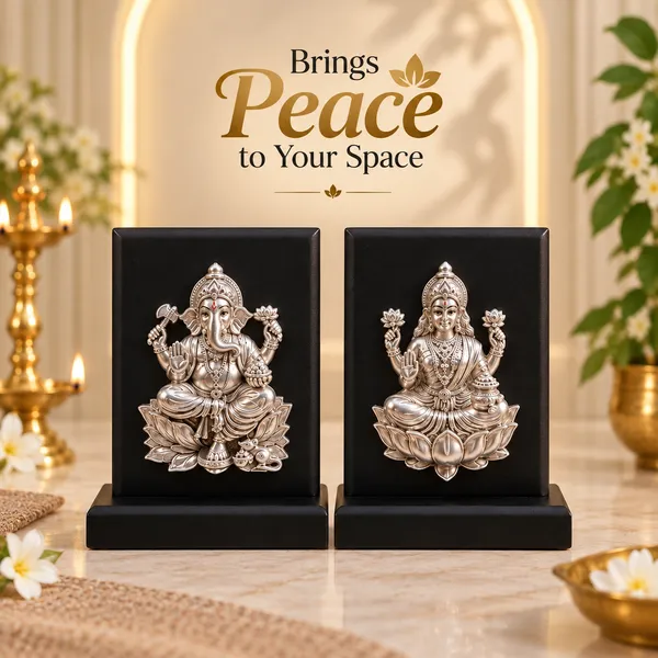 Silver-Tone_Lakshmi_Ganesh_Idol_Pair_With_Black_Bases