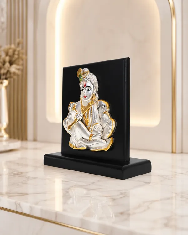 Gold_Silver_Plating_Wooden_Base_Resin_Idol_For_Home_Decor