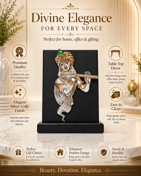 Gold_Silver_Plating_Wooden_Base_Resin_Idol_For_Home_Decor