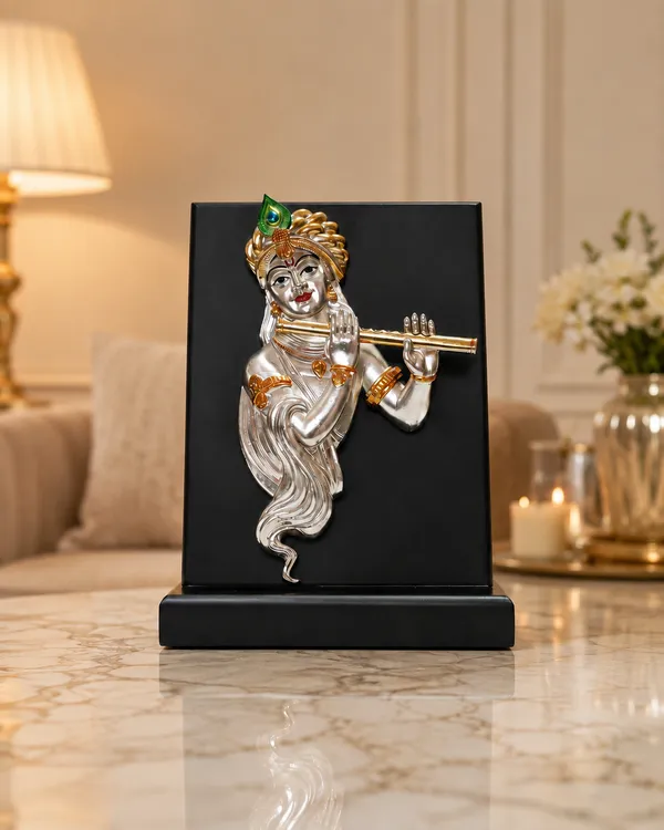Gold_Silver_Plating_Wooden_Base_Resin_Idol_For_Home_Decor