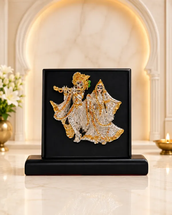 Gold_Silver_Plating_Wooden_Base_Resin_Idol_For_Home_Decor