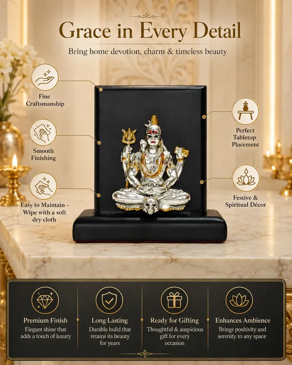 Gold_Silver_Plating_Wooden_Base_Resin_Idol_For_Home_Decor