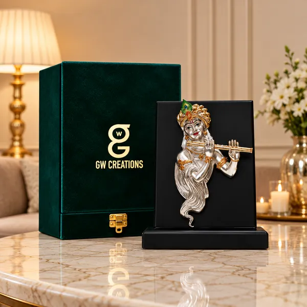 Gold_Silver_Plating_Wooden_Base_Resin_Idol_For_Home_Decor