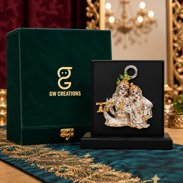 Gold_Silver_Plating_Wooden_Base_Resin_Idol_For_Home_Decor