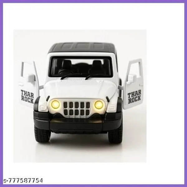 White_Die_Cast_Metal_Pull_Back_Mahindra_Thar_Toy_Car_For_Kids