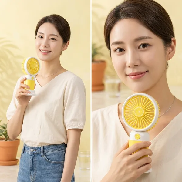 Yellow_Usb_Rechargeable_Portable_Handheld_Mini_Table_Fan