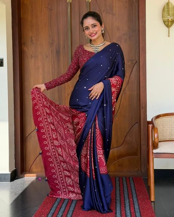Women’s_Royal_Navy_Blue_Pure_Modal_Silk_Saree_with_Wine_Red_Folk_Art_Print_&_Heritage_Designer_Pallu
