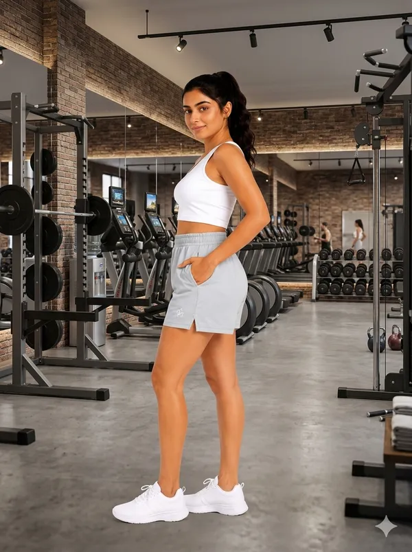 Women's_Light_Grey_Premium_Polyester_Training_Shorts_|_Quick_Dry_Athletic_Gym_Shorts_with_Pockets