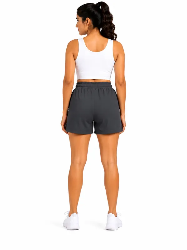 Women's_Dark_Grey_Premium_Polyester__Training_Shorts_|_Quick-Dry_Gym_Athletic_Shorts_with_Side_Pockets