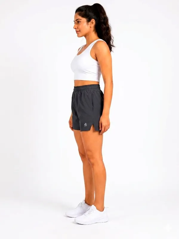 Women's_Dark_Grey_Premium_Polyester__Training_Shorts_|_Quick-Dry_Gym_Athletic_Shorts_with_Side_Pockets