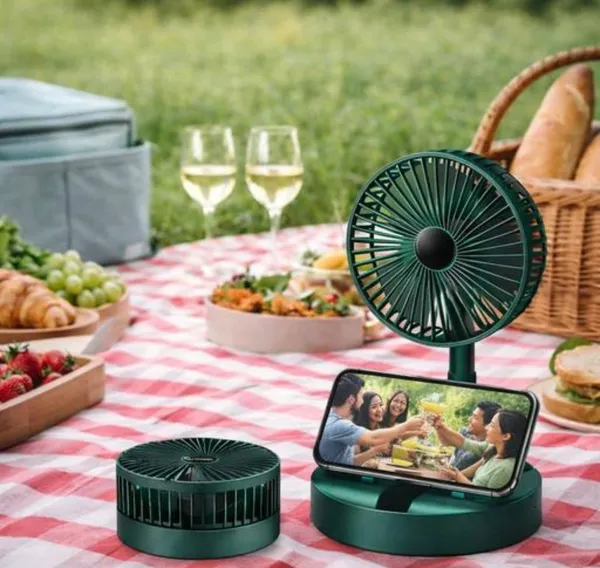 Green_3_Speed_Foldable_Portable_Fan_With_Phone_Stand